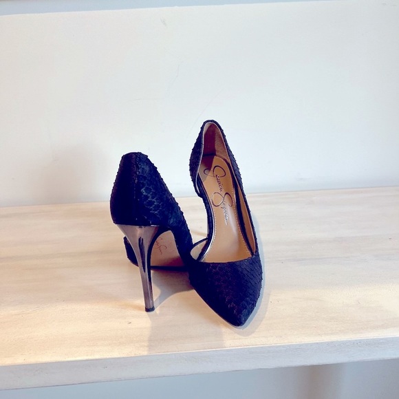 Faux Snake Skin Stiletto Heel Pointed Pumps Heels - Picture 3 of 5